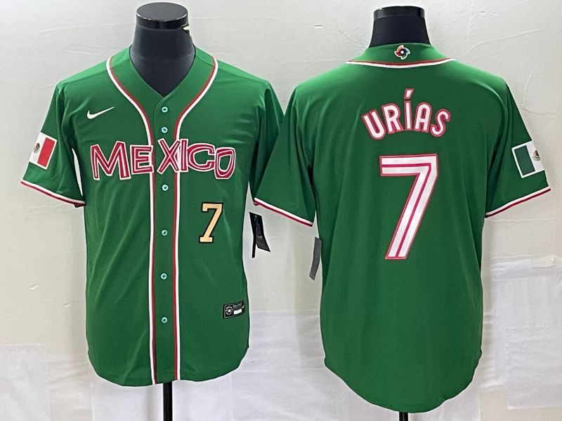 Men 2023 World Cub Mexico #7 Urias Green Nike MLB Jersey31